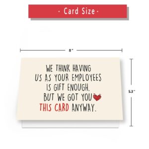 Huameigf Happy Boss Day Card for Boss Manager Mentor Supervisor, Funny Boss Day Gifts for Women Men, Lovely Birthday Card Gift from Employee, Gift for Boss