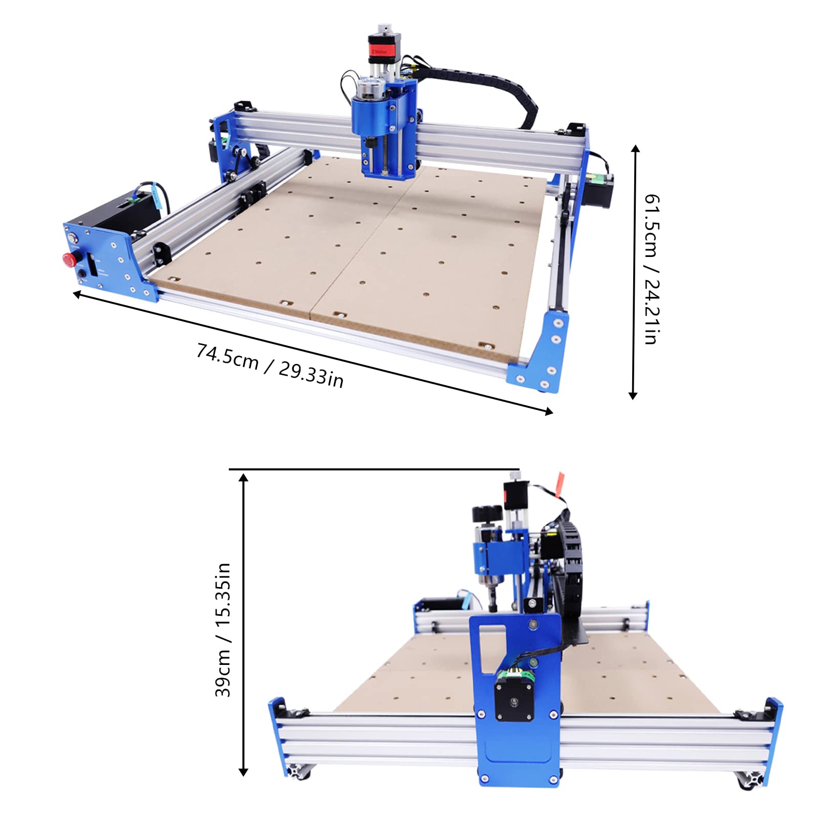 DUIBAII CNC Machine Kit, Pro Milling Machine, CNC Engraving Machine, 100W CNC Router Machine for Wood Metal Acrylic MDF Carving Arts Crafts DIY Design