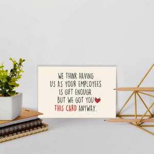 Huameigf Happy Boss Day Card for Boss Manager Mentor Supervisor, Funny Boss Day Gifts for Women Men, Lovely Birthday Card Gift from Employee, Gift for Boss