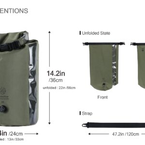 Noitullop Washbag Portable Washing Machine - 15L Fully Waterproof Dry Bag - Lightweight Compact Nylon Washing Machine - Portable Manual Clothes Washer Laundry Bag (Olive)