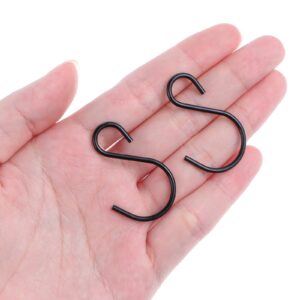 Aiyorse 60 Pack Small S Hooks, 1.5 Inch S-Hooks Ornament Storage Hooks for Hanging Jewelry Black S Shaped Hooks, Hanging Hooks for Spoons Pans Pots Utensils Kitchenware Potted