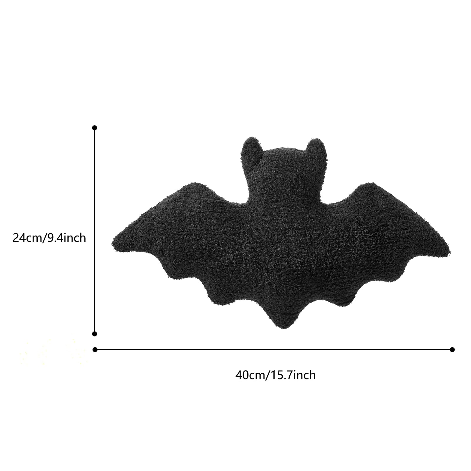 Mokoggiri Stuffed Animal Bat Plush Stuffed Bats Figures Throw Pillow Gifts Home Decor Halloween Decorations (Black, 12 x 7 inch)