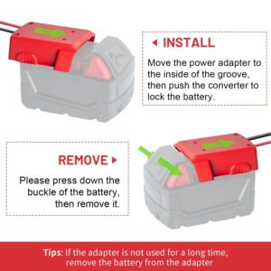 Kzreect 18V Power Wheels Adapter for Milwaukee 18V Battery, Power Wheels Battery Conversion Kit with Fuse Holder and Wire Harness Connector, Compatible with Peg-Perego Kids Ride-on Toy