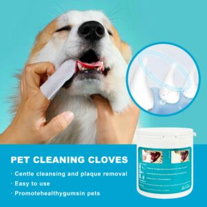 YUVEXAHOO PET Teeth Cleaning Wipes for Dogs & Cats, No-Rinse Finger Toothbrush, Reduces Plaque & Freshens Breath Teeth Care Wipes,Disposable pet Cleaning and Gum Care Wipes, 50 Count