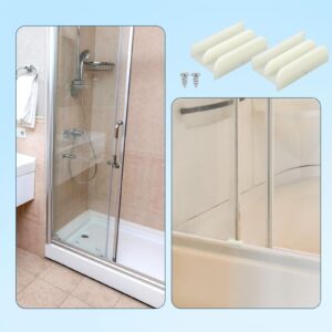 2pcs M6219 Sliding Shower Door Bottom Guide with Screws, Plastic Shower Door Guide for Sliding Doors 0.59 Inch Wide Channel Shower Door Track Guide for Glass Shower Doors