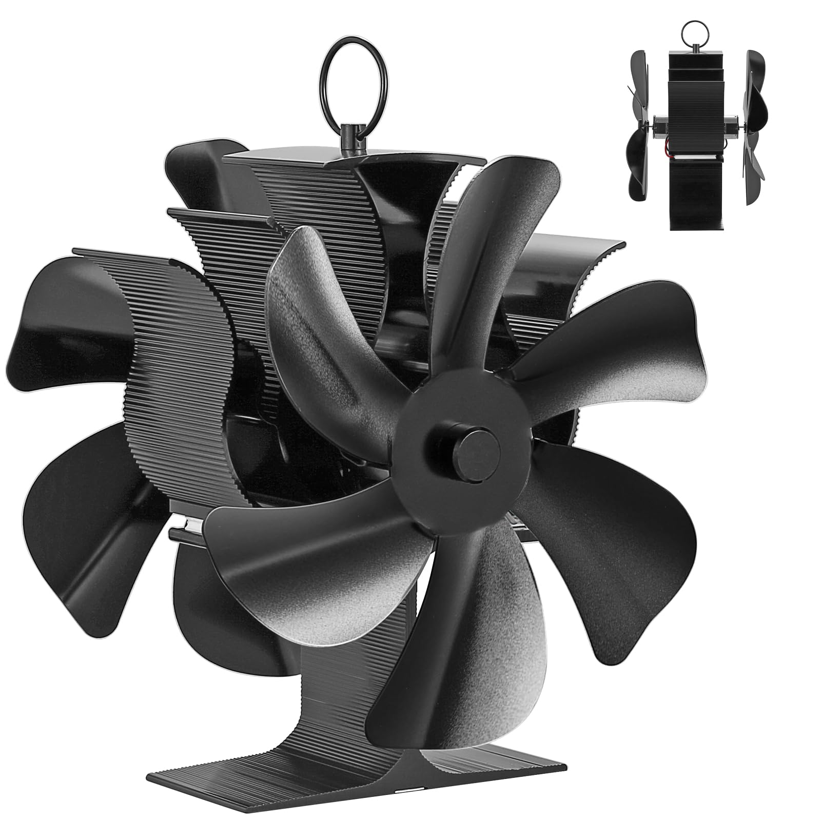 JossaColar Wood Stove Fan Heat Powered | New Large 12-Blade Stove Fan Woodstove Fan Non Electric | Eco Fan Heat Activated Fan for Wood Stove/Pellet Stove/Wood Burning Stove | Wood Stove Accessories