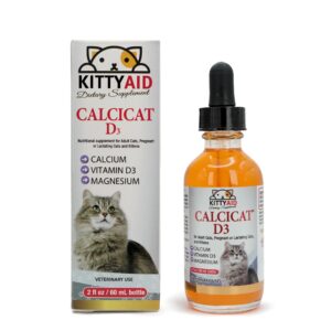 Calcicat D3 Dietary Supplement by Interfarma Corp | Healthy Bones in Cats, & Joint Support Supplement for Cats | with Calcio, Vitamin D3, & Magnesium sulfate | Orange Flavor, Pediatric Drop.