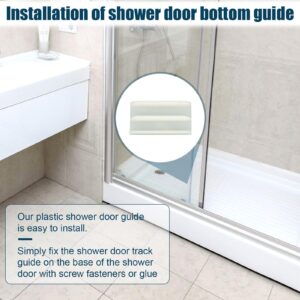 2pcs M6219 Sliding Shower Door Bottom Guide with Screws, Plastic Shower Door Guide for Sliding Doors 0.59 Inch Wide Channel Shower Door Track Guide for Glass Shower Doors