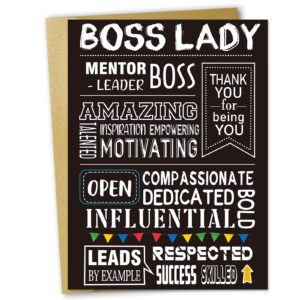 ziwenhu big boss day card for boss lady, boss lady gifts for her, large boss lady birthday card, boss appreciations thank you card for women