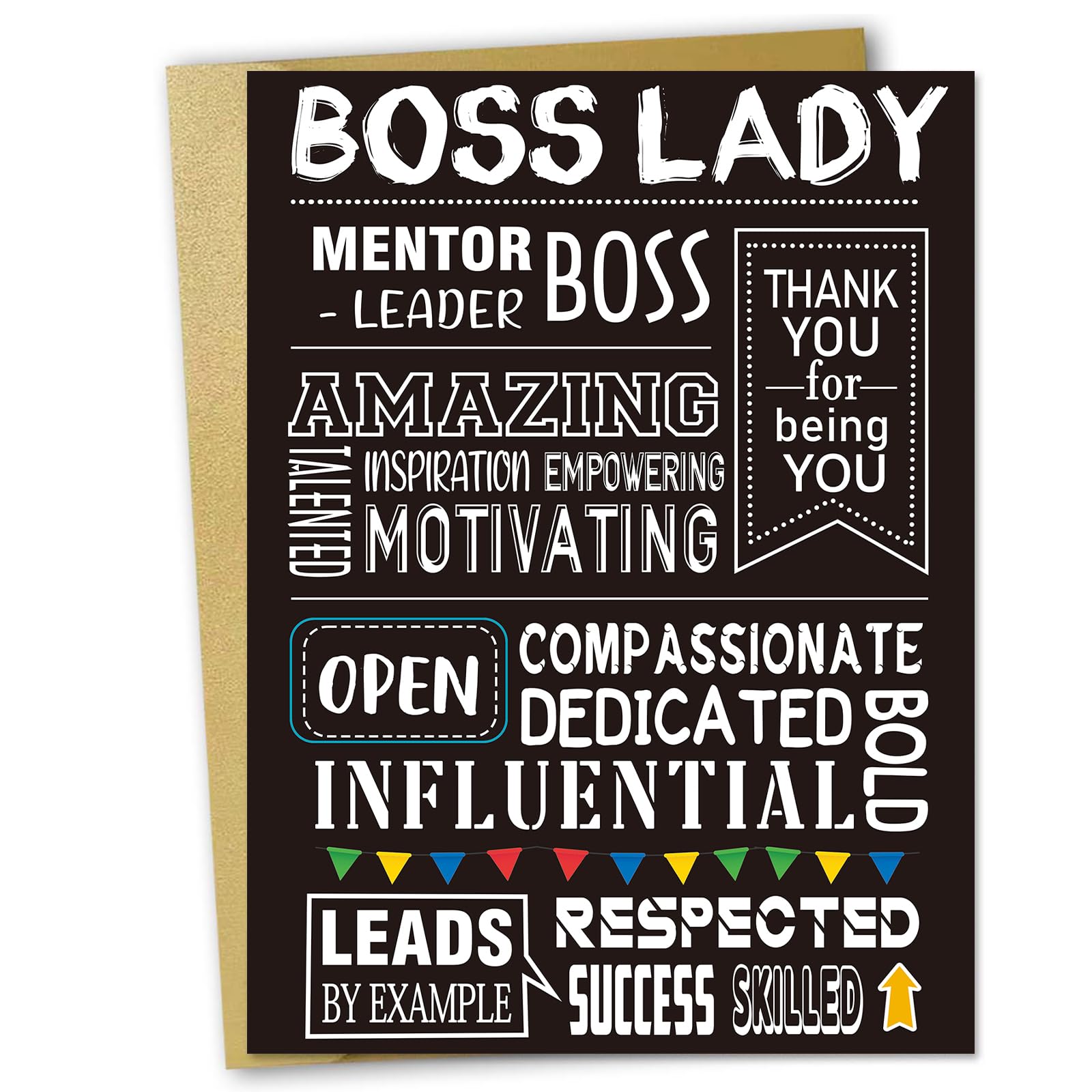 Ziwenhu Big Boss Day Card for Boss Lady, Boss Lady Gifts for Her, Large Boss Lady Birthday Card, Boss Appreciations Thank You Card for Women