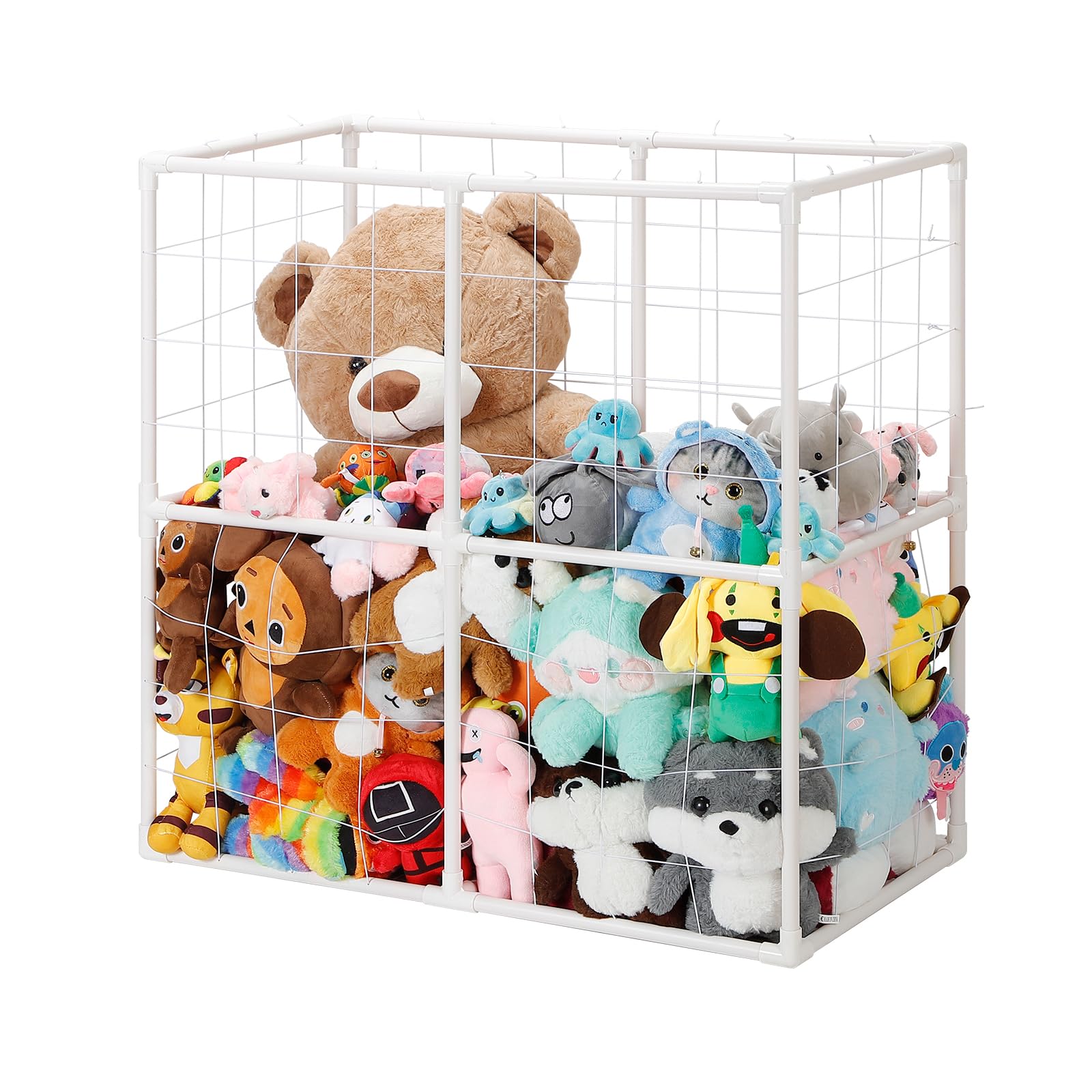 NANANARDOSO Stuffed Animal Storage Holder, Toy Storage Organizer for Plush Toy Holder,Stuffed Animal Zoo Storage Cage for Nursery Playroom Bedroom Toy Organizer