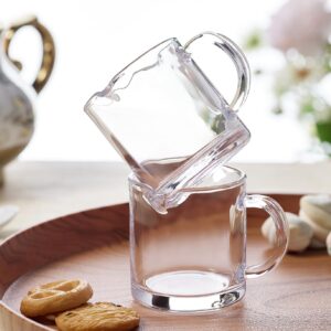 Espresso Cups Set of 2, 4 OZ Double Spouts Cups, Espresso Shot Glasses, Milk Cup with Handle, Clear Glass, Espresso Accessories for Espresso Machine