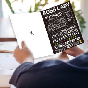 Ziwenhu Big Boss Day Card for Boss Lady, Boss Lady Gifts for Her, Large Boss Lady Birthday Card, Boss Appreciations Thank You Card for Women