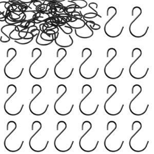 aiyorse 60 pack small s hooks, 1.5 inch s-hooks ornament storage hooks for hanging jewelry black s shaped hooks, hanging hooks for spoons pans pots utensils kitchenware potted