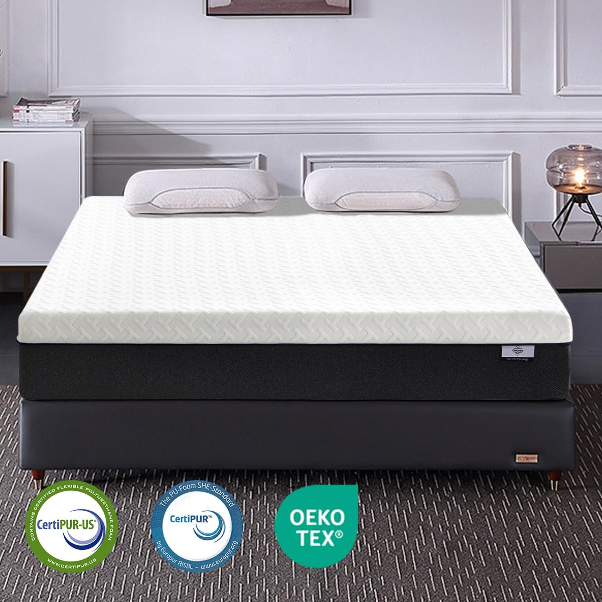 TRIPUB Queen Mattress,12 Inch Memory Foam Mattress in a Box,Green Tea Infused,Hypoallergenic Bamboo Charcoal,Made in USA,Queen Size Bed,60" X 80" X 12" (Noble 12 Inch, Queen)