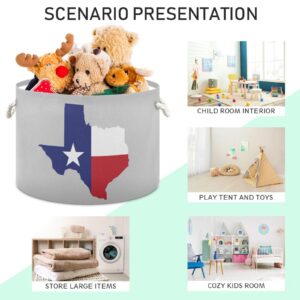 Krafig Texas Map Round Collapsible Storage Basket, Large Toy Storage, Laundry Baskets, Open Home Storage Bins for Toy Organizer, Home Decor, Clothes, Toys