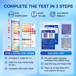 21 in 1 Drinking Water Testing Kit, 145 Test Strips - Mighty Care Home Tap and Well Water Test Kit for Hardness, Lead, Iron, Copper, Chlorine, Fluoride