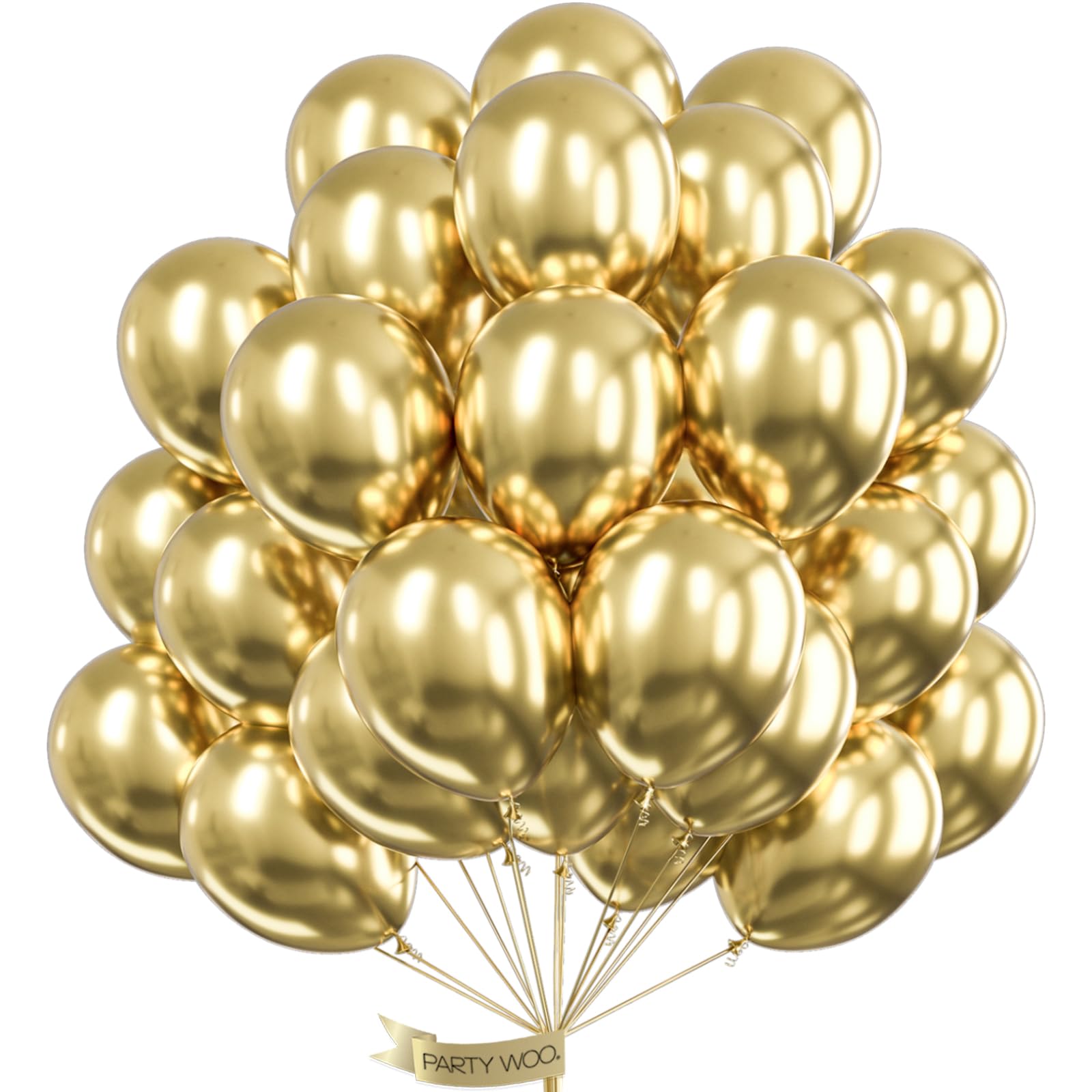 PartyWoo Metallic Light Gold Balloons 100 pcs 10 Inch Gold Balloons for Birthday Graduation Boys Baby Shower New Year Gender Reveal Anniversary Bridal Shower Engagement Party Decorations Gold-G129