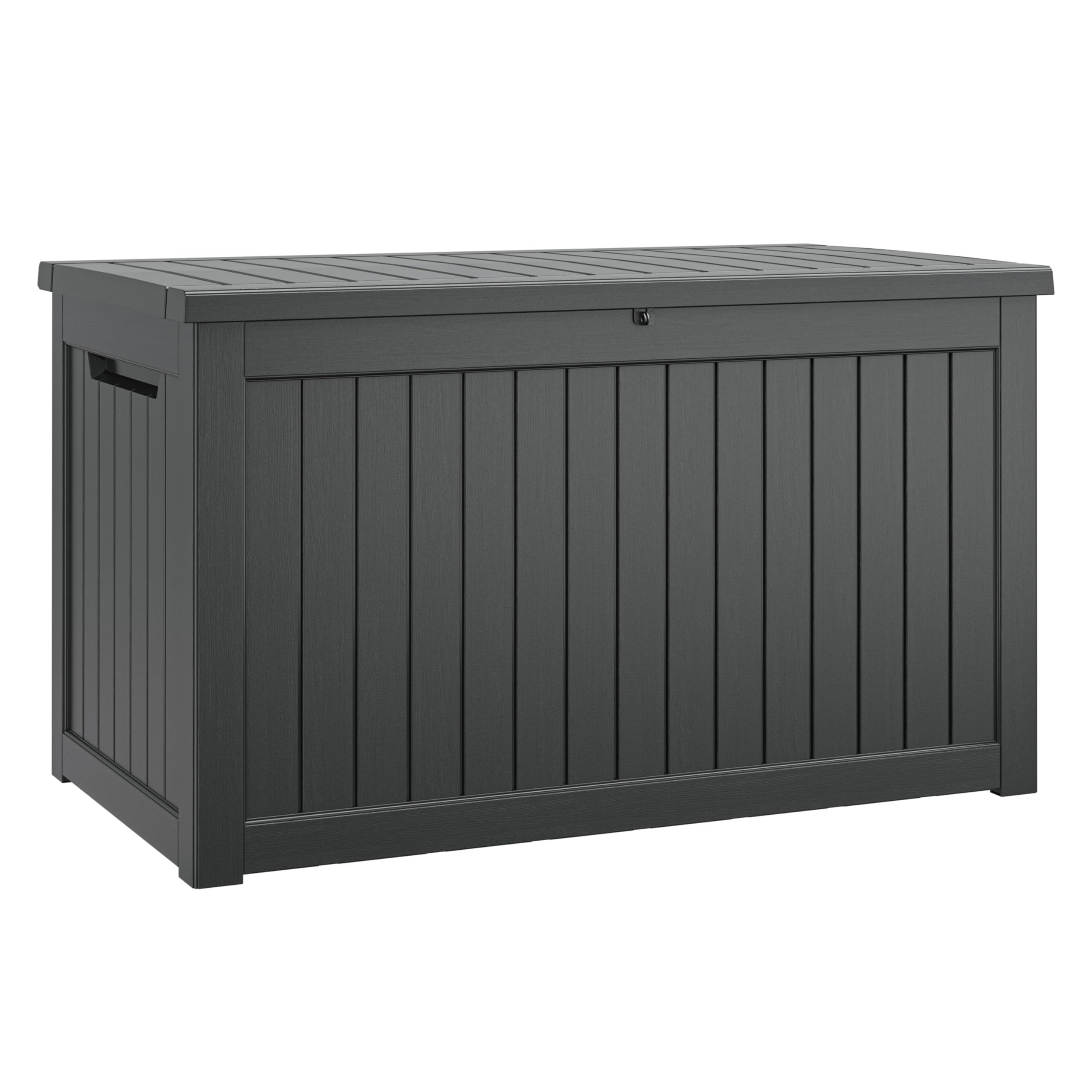 NUNU LAB 230 Gallon Outdoor Storage Box, Deck Box, Waterproof Resin Storage Bin for Patio Cushions for Patio Furniture Cushions, Garden Tools, Lockable, UV Resistant (Black)