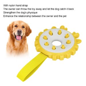 COSMICROWAVE Tough Chew Toys for Dog Teeth Cleaning, Bite Resistant Interactive Teeth Cleaning Round Puppy Molar Toothbrush Toy, Puppy Dental Oral Care Brushing Toy Dog Chew Sticks (Yellow)