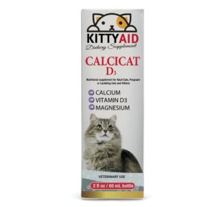 Calcicat D3 Dietary Supplement by Interfarma Corp | Healthy Bones in Cats, & Joint Support Supplement for Cats | with Calcio, Vitamin D3, & Magnesium sulfate | Orange Flavor, Pediatric Drop.