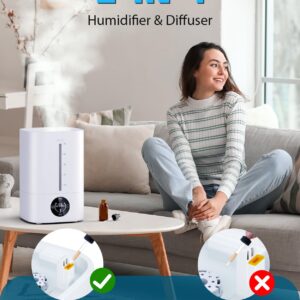 5L Humidifiers for Bedroom, 50H Runtime Humidifier for Large Room, Ultra-Quiet 28dB Cool Mist Air Humidifier for Home Baby Nursery & Plants, Auto Shut-off and BPA-Free for Safety, Easy to Clean