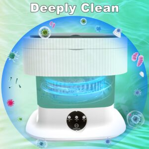 Portable Washing Machine, 13L Mini Foldable Compact Laundry Washer with Spin Dry, Small Lavadora Portatil for Underwear, Baby Clothes, Socks or Small ltems, Dormitory, Apartments, Travel(Green)