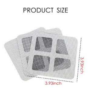 JUNYINUO 4"" X 4"" Disposable Square Shower Drain Hair Catcher, Drain Hair Catcher,Flat Shower Drain Cover Mesh Stickers, Bathroom, Laundry, Bathtub, Kitchen, Sink for Human and Pet Hair 200PCS, Gray