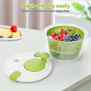 Large Salad Spinner - Wash,Rotate & Dry Salad Vegetables,Fruits&Vegetables, 5 Quarts,Salad Spinner