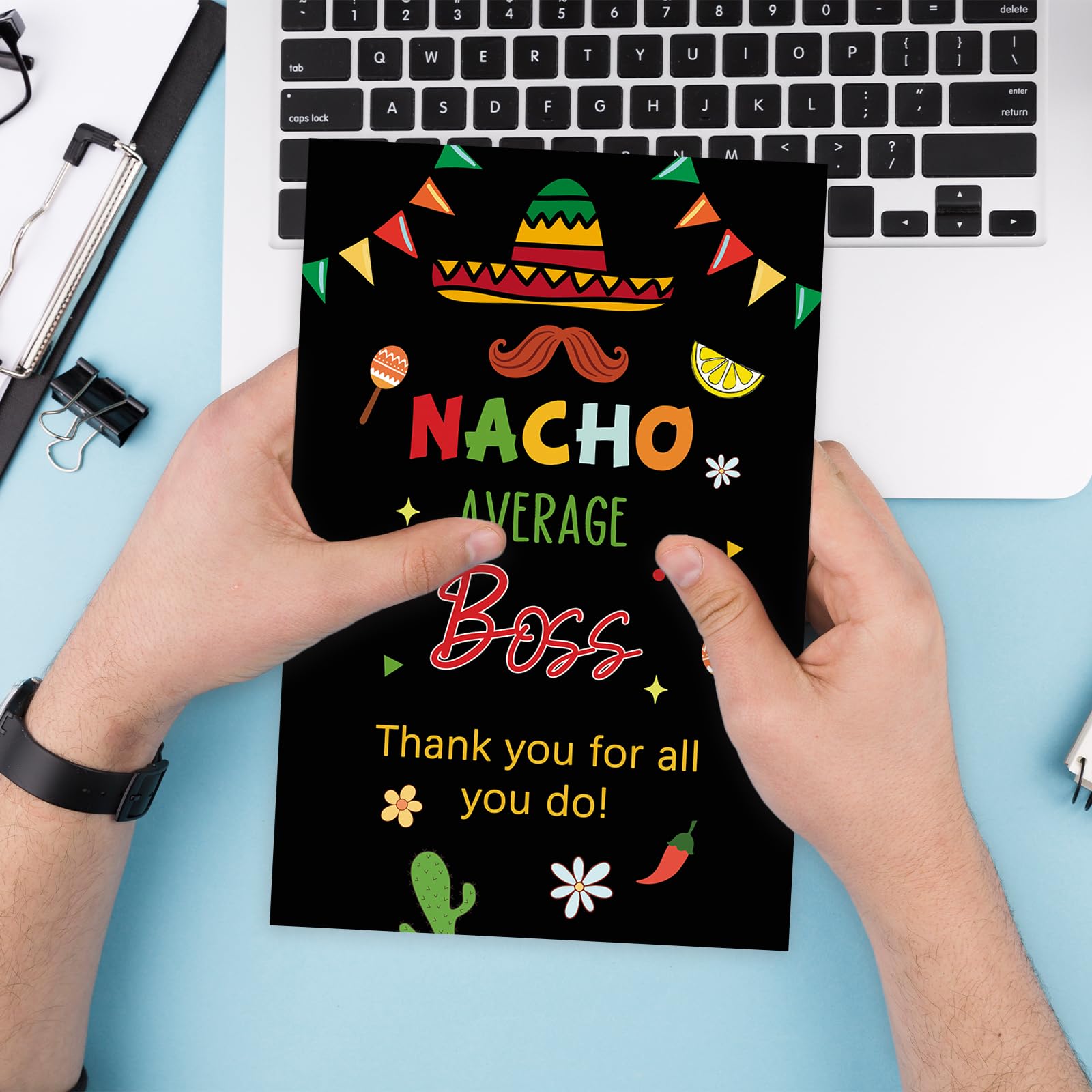 mmuue Funny Nacho Boss's Day Card for Women Men, Happy Boss Day Gifts for Him Her, Lovely Thank You Card from Employees Staff, Boss Appreciation Card for Boss Leader Employer