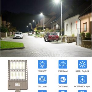 KUKUPPO 10Pack 480 Volt 400W LED Parking Lot Light 60,000LM, Dusk to Dawn LED Shoebox Parking Pole Mount Light 5000K IP65 Waterproof Outdoor Commercial Area Lighting with Slip Fitter 277-480VAC