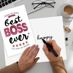 Unique Boss's Day Card, Best Boss Ever,Funny Boss Thank You Card for Women Men, Boss Appreciation Card,Happy Boss's Day Card Gift for Leader Manager