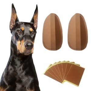 dog ear stand sticker up support tool, dog ear cover ear stand up for dogs dog ear fixed correction vertical holder doberman ear posting kit for doberman pinscher dog (brown, 10x5cm)