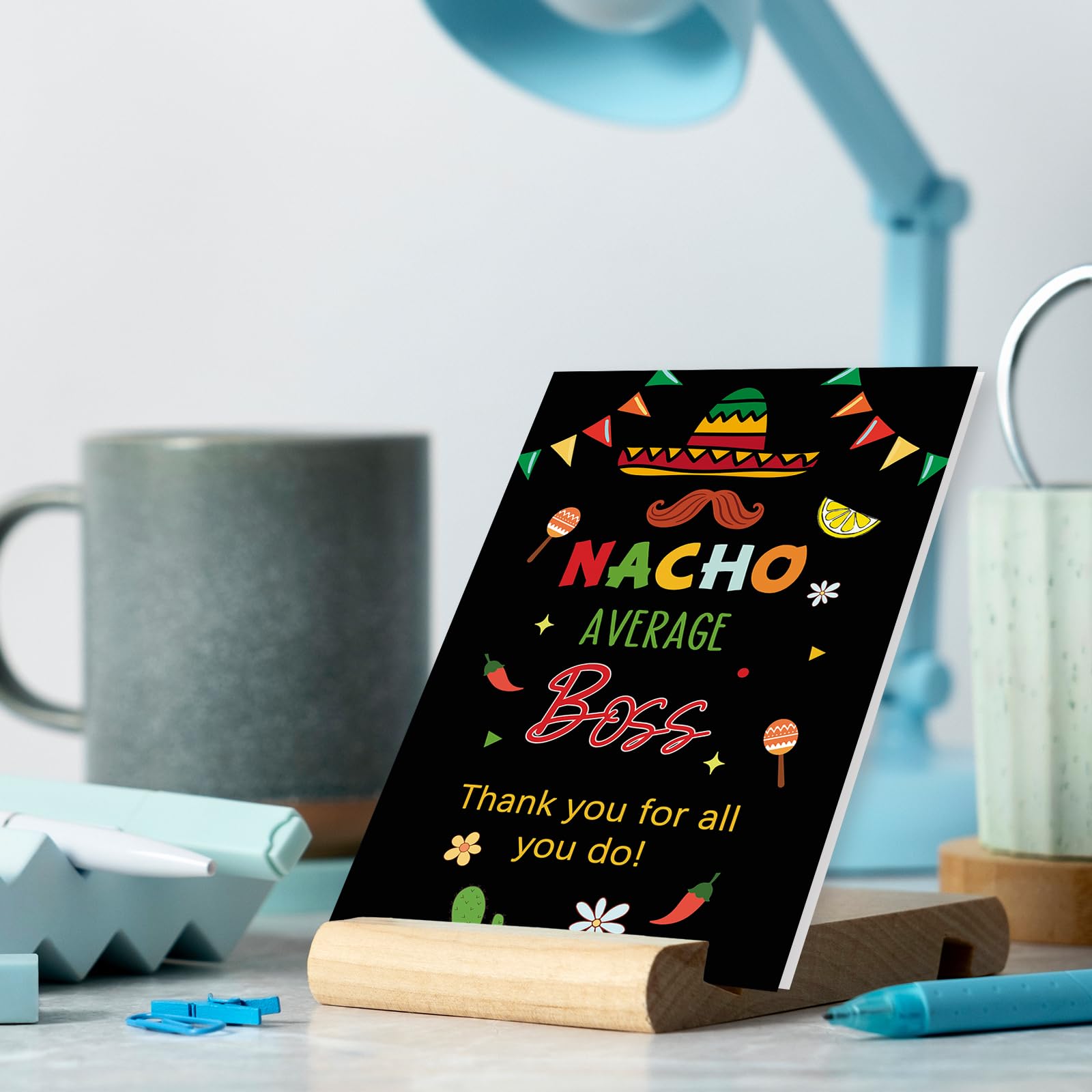 mmuue Funny Nacho Boss's Day Card for Women Men, Happy Boss Day Gifts for Him Her, Lovely Thank You Card from Employees Staff, Boss Appreciation Card for Boss Leader Employer