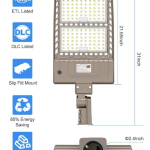 KUKUPPO 10Pack 480 Volt 400W LED Parking Lot Light 60,000LM, Dusk to Dawn LED Shoebox Parking Pole Mount Light 5000K IP65 Waterproof Outdoor Commercial Area Lighting with Slip Fitter 277-480VAC