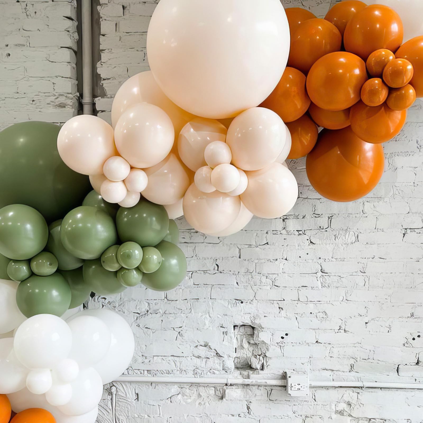 Sage Green Brown Balloons, Fall Balloons Orange Brown Yellow Balloons Burgundy balloons for Thanksgiving Wild Woodland Theme Party Birthday Baby Shower Wedding Bridal Shower Anniversary Decorations