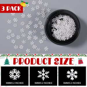 Knitgrip 300 Pcs Mini Metal Snowflake for Craft 0.2 Inch Small Christmas Embellishment Tiny Snowflake Ornaments Little Snowflake Craft Pieces for DIY Winter Party Decor(White)