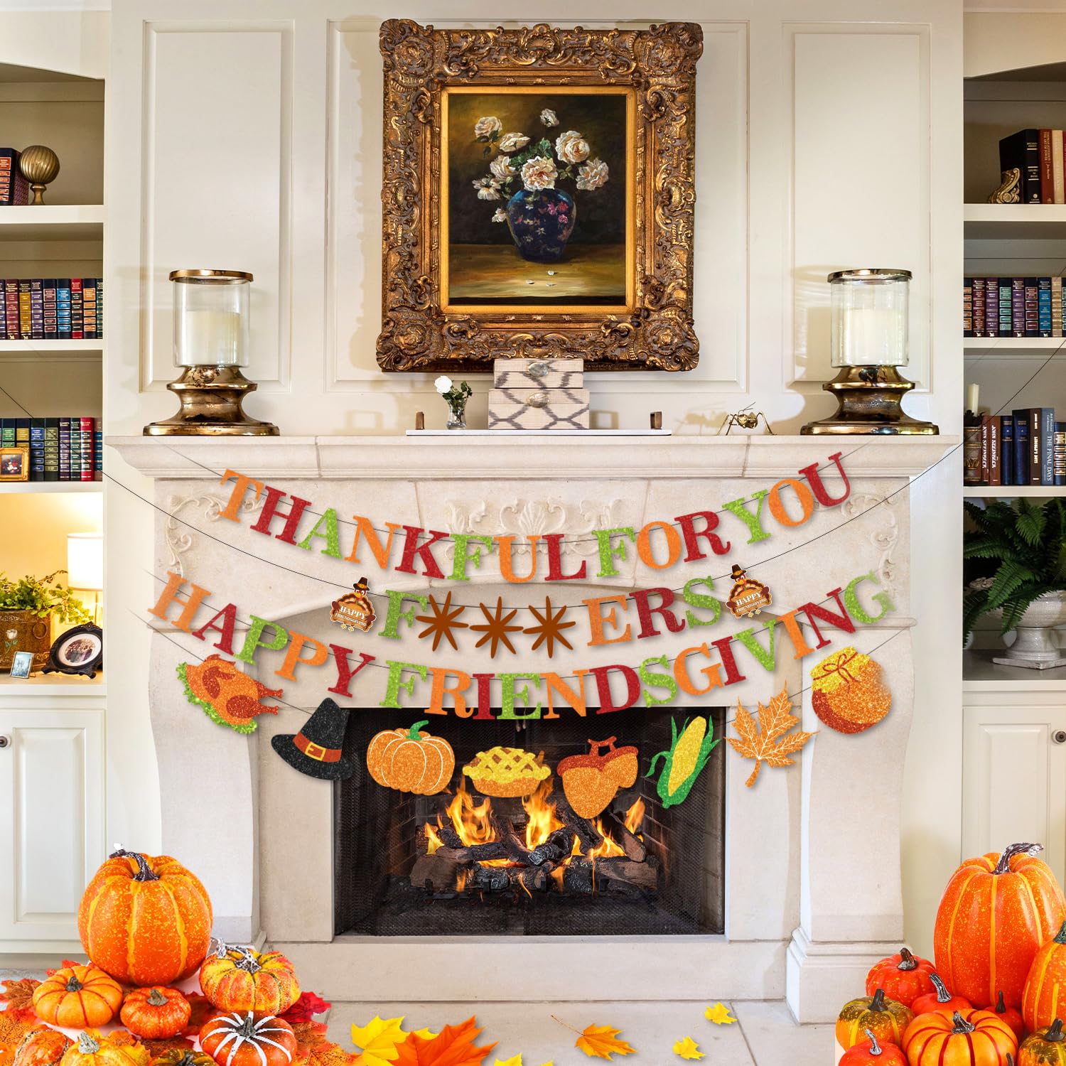 Happy Friendsgiving Banner, Friendsgiving Party Decorations Thankful for You Banner Thanksgiving Banner for Thanksgiving Friendsgiving Party Decorations