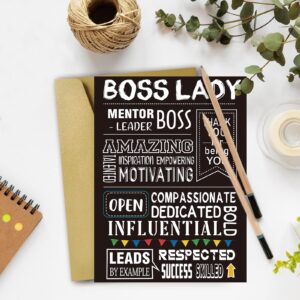 Ziwenhu Big Boss Day Card for Boss Lady, Boss Lady Gifts for Her, Large Boss Lady Birthday Card, Boss Appreciations Thank You Card for Women