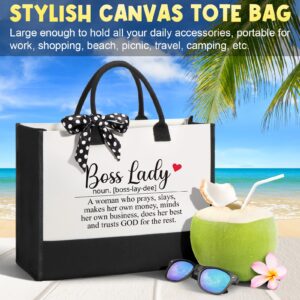 Boss Gifts for Women Her, Christmas Gifts for Boss Woman, Best Boss Lady Gifts for Women Cool Gifts for Bosses Female, Funny Boss Appreciation Gifts Birthday Farewell Gifts for Boss w/ Canvas Tote Bag