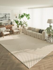 glamtex 5x8 cream area rug, outdoor rug, modern geometric lines textured rug, abstract area rug, waterproof bedroom rug sofa rug for living room