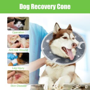 MABOZOO Adjustable Soft Dog Cone for Dogs After Surgery,Glow in The Dark Pet Recovery Collar for Dogs and Cats,Comfy Elizabethan Collar After Surgery for Prevent Biting Scratching (M)