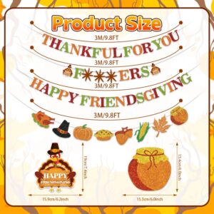 Happy Friendsgiving Banner, Friendsgiving Party Decorations Thankful for You Banner Thanksgiving Banner for Thanksgiving Friendsgiving Party Decorations