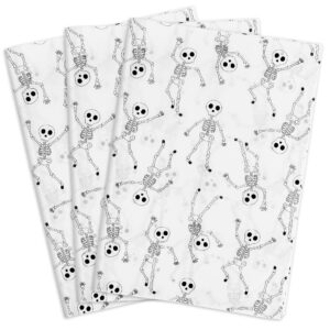 mr five 60 sheets skeleton tissue paper bulk,20" x 14",skeleton pattern tissue paper halloween tissue paper for gift bags skull tissue paper for halloween party (white with black)