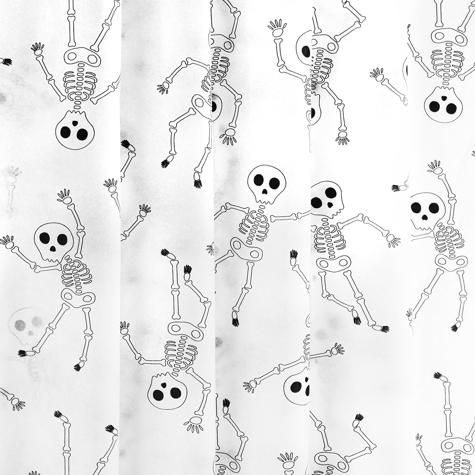 MR FIVE 60 Sheets Skeleton Tissue Paper Bulk,20" x 14",Skeleton Pattern Tissue Paper Halloween Tissue Paper for Gift Bags Skull Tissue Paper for Halloween Party (White with Black)