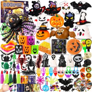 zunaco 300pcs halloween party favors for kids, trick or treat gifts goodie bag fillers, halloween bulk fidget toys party supplies for school classroom carnival prizes treasure box