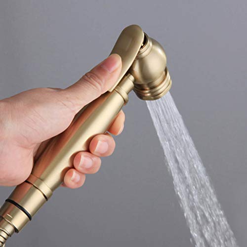 BINCAVIDOU Bidet Spray Set Brass Hot and Cold Water Bidet Bathroom Hand Shower Bidet Toilet Sprayer Hygienic Shower Wall Mounted Bidet Tap Set,C