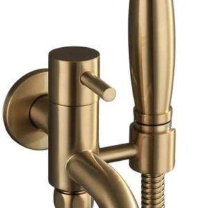 BINCAVIDOU Bidet Spray Set Brass Hot and Cold Water Bidet Bathroom Hand Shower Bidet Toilet Sprayer Hygienic Shower Wall Mounted Bidet Tap Set,C