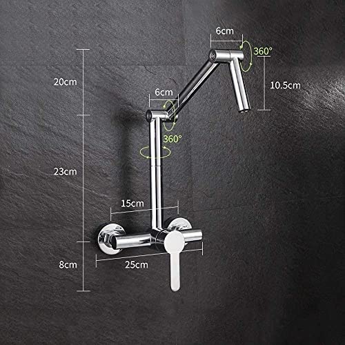 KNKQZXVDF -Taps,Faucet Bathtub Wall-Mounted Faucet Copper Chrome Concealed 360 Degrees Free Rotate Faucet Kitchen Multifunction Fold Cold Heat Water-Tap Taps