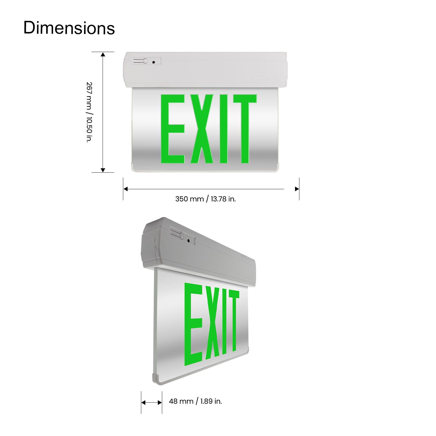 LimoLighting [4 Pack] Next Gen. LED Edge Lit Exit Sign Lighting Green Letter, Mirror Single Face, UL & ETL Listed, Hardwired Emergency Exit Lighting with Battery Back Up, 110 to 347VAC, AGG3402